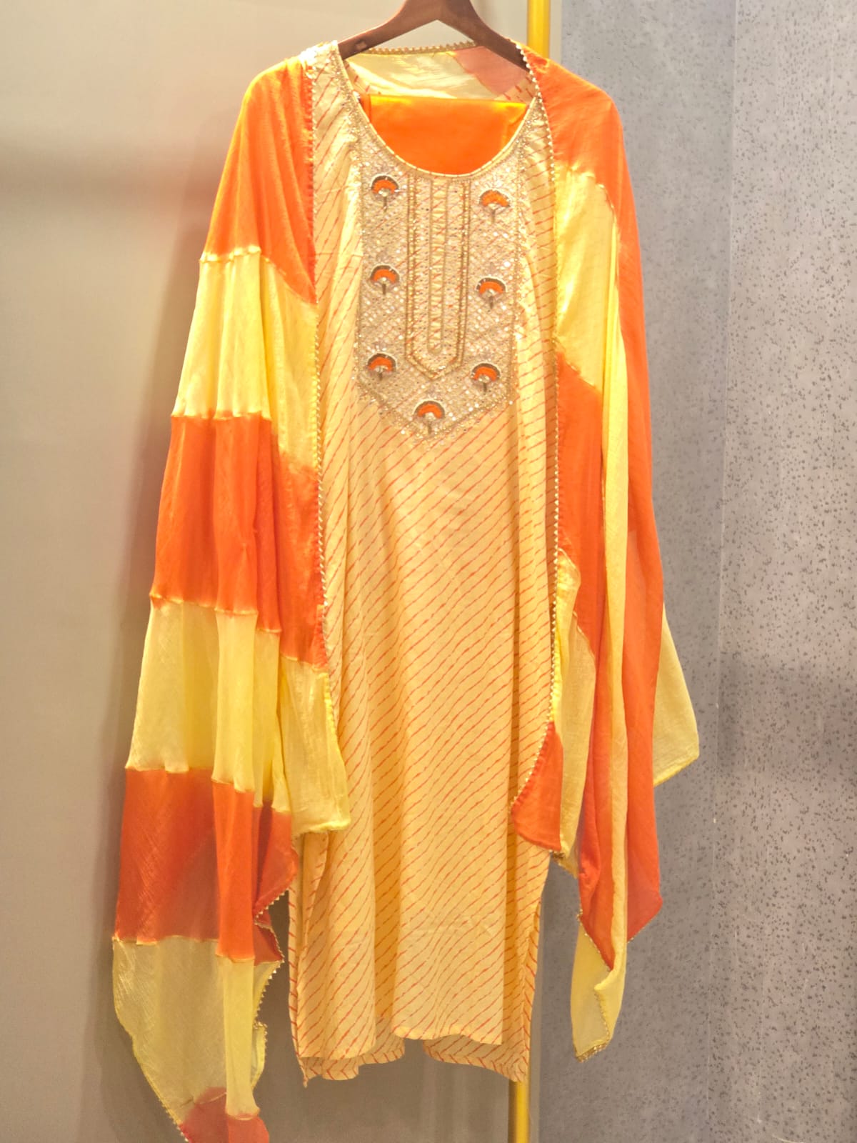 Orange Cotton Full Suit