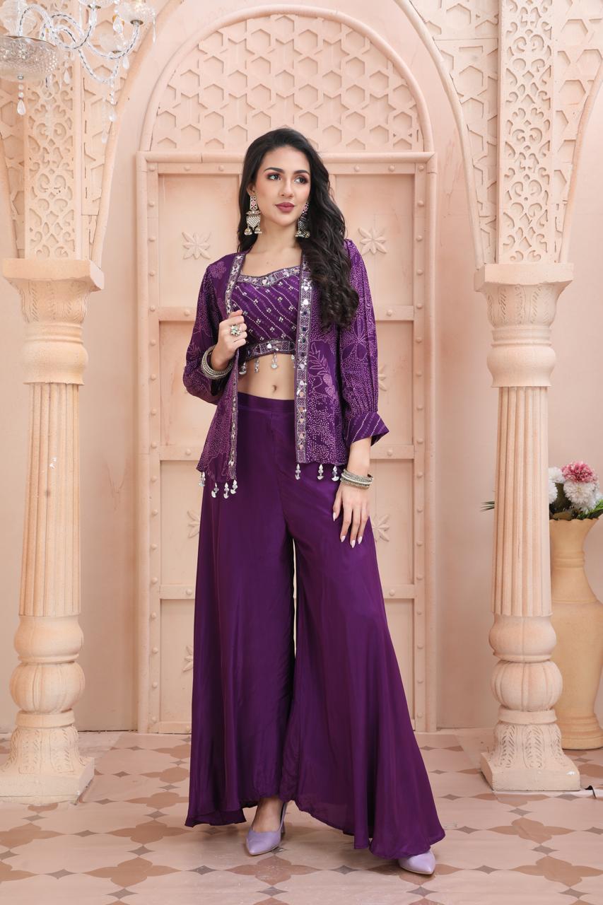 Purple Indo Western