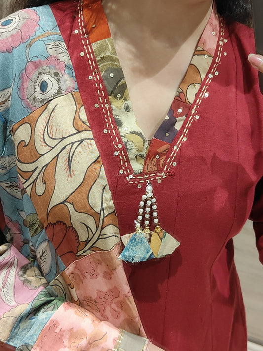 Maroon Anarkali Full Suit