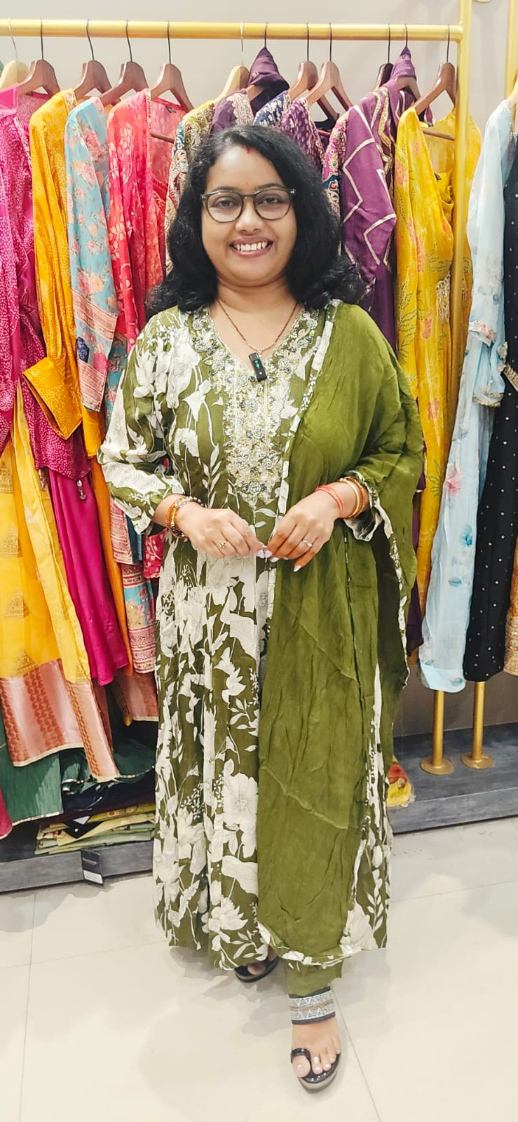 Green Anarkali Suit