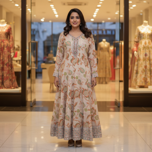 Beige Anarkali Suit