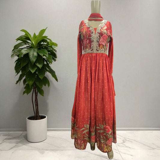 Muslin Silk Long Gown