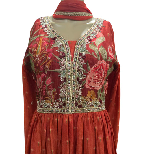 Muslin Silk Long Gown