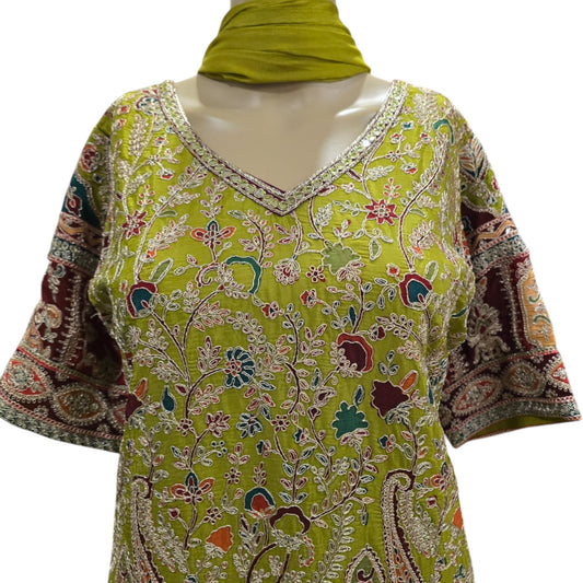Green Gharara Set