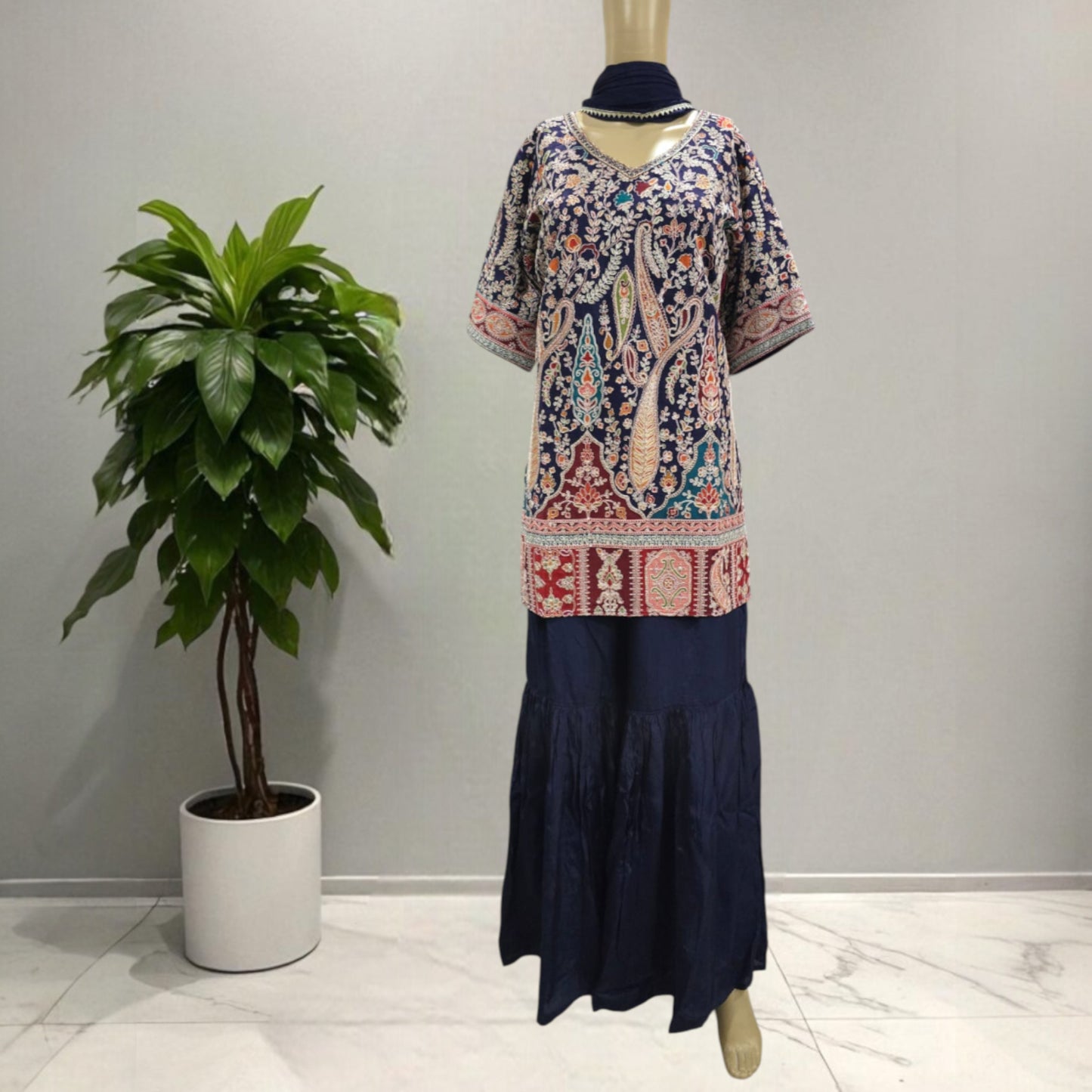 Blue Gharara Set