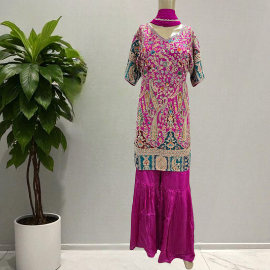 Pink Gharara Set