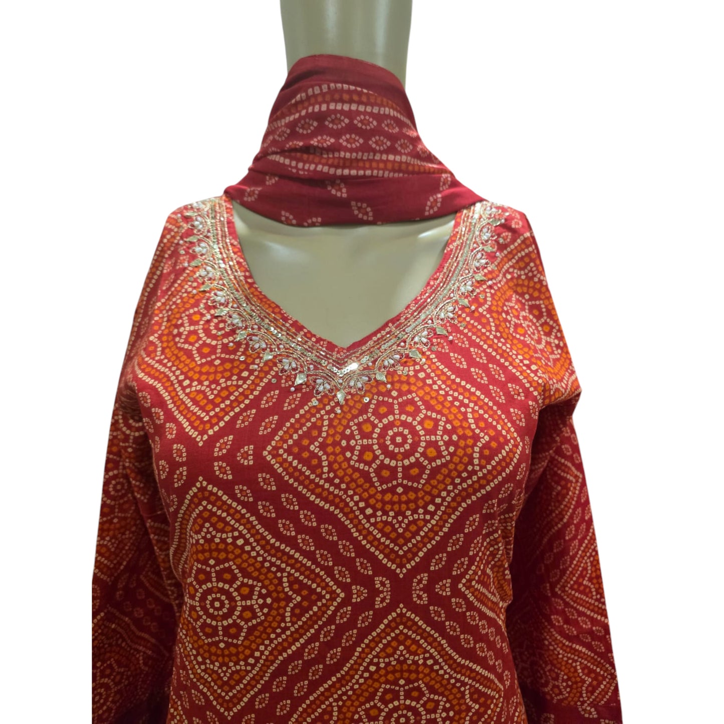 Cotton Bandhani Full Suit