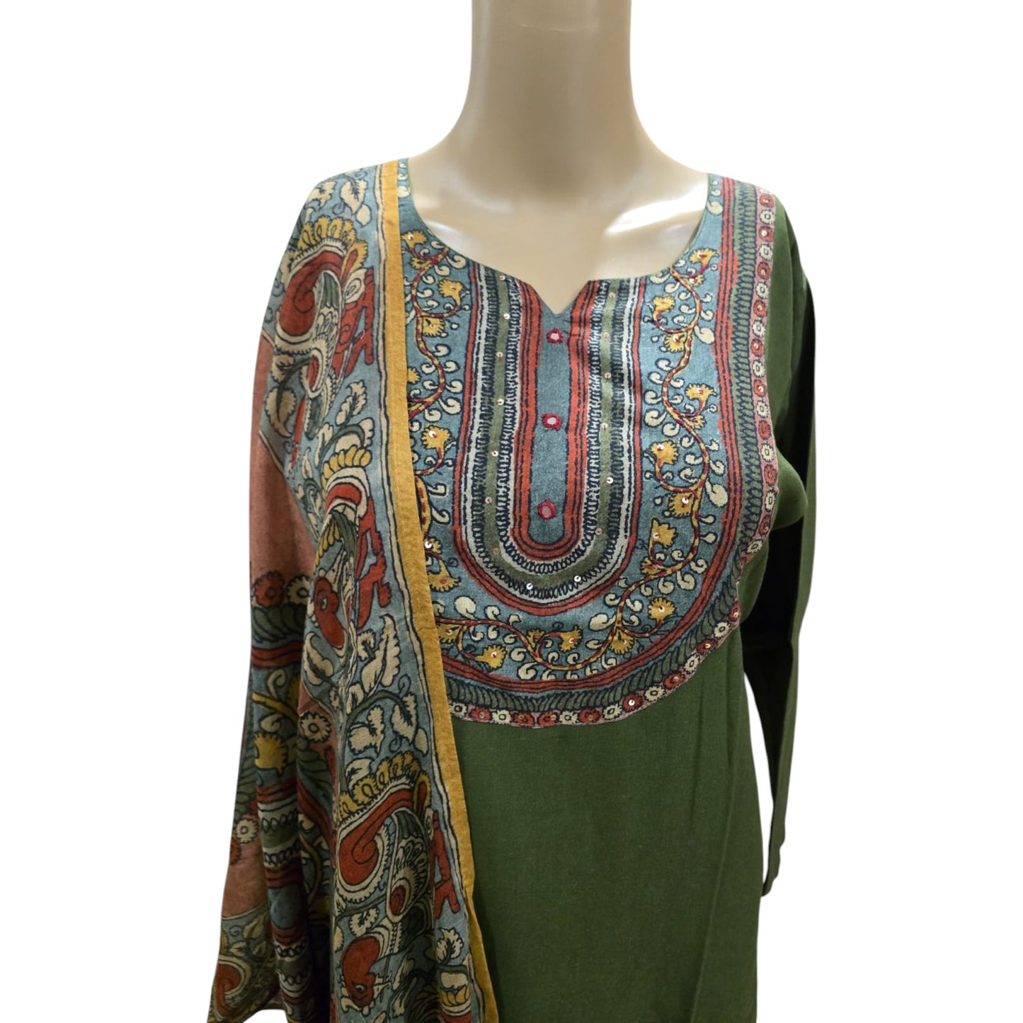 Green Kalamkari Full Suit