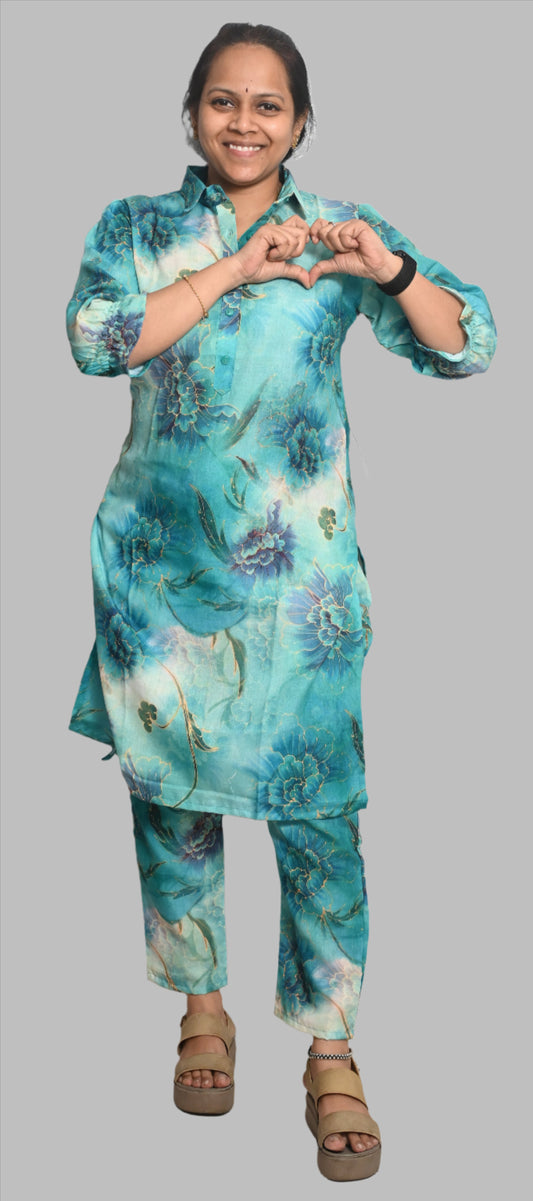 Green Cotton Co-ord Set