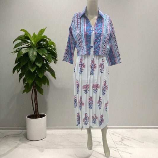 Cotton One Piece With Short Shrug