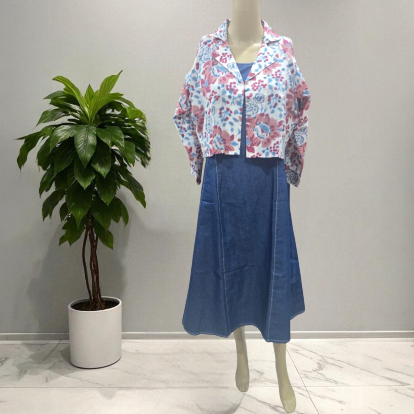 Cotton One Piece With Short Shrug