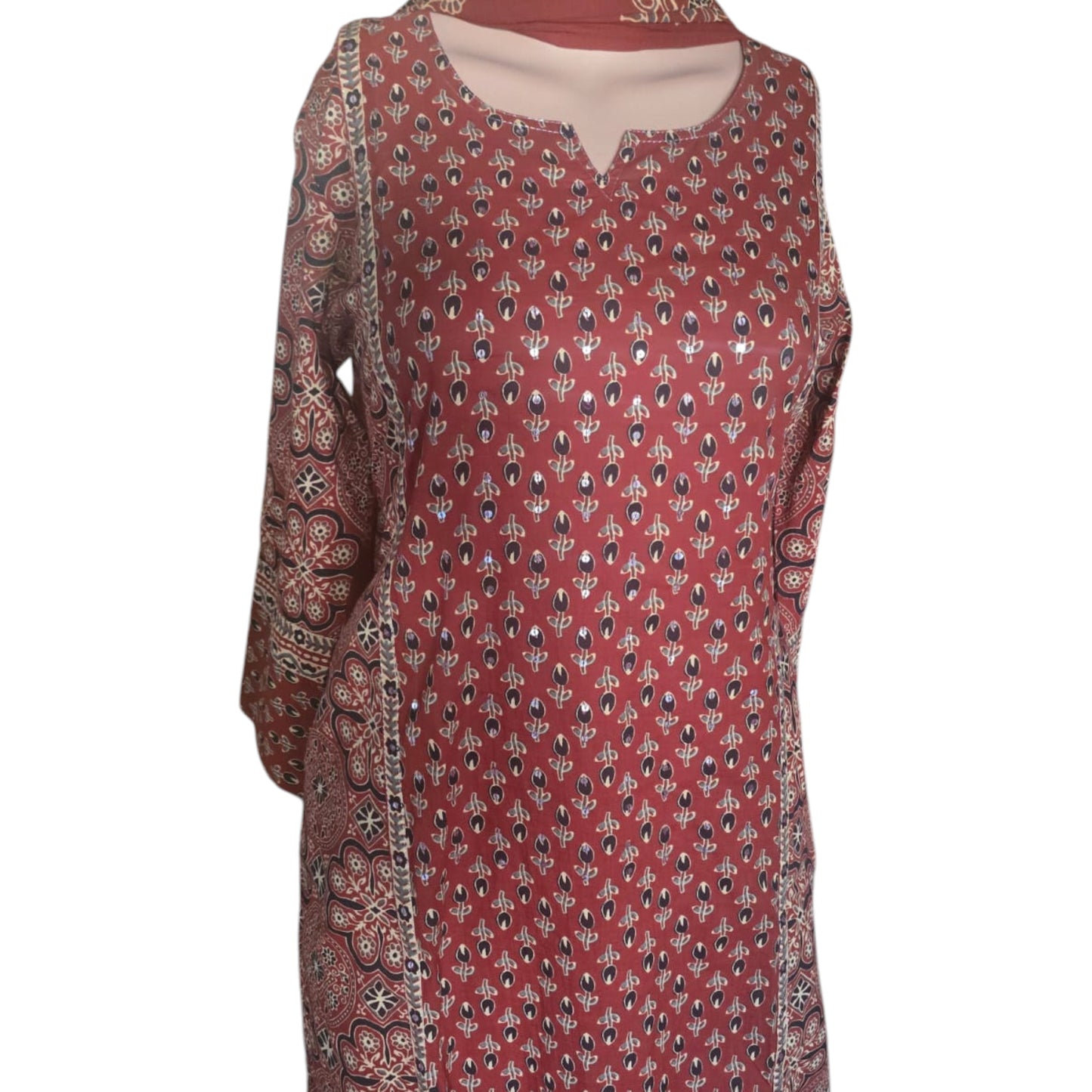 Ajrakh Cotton Full Suit