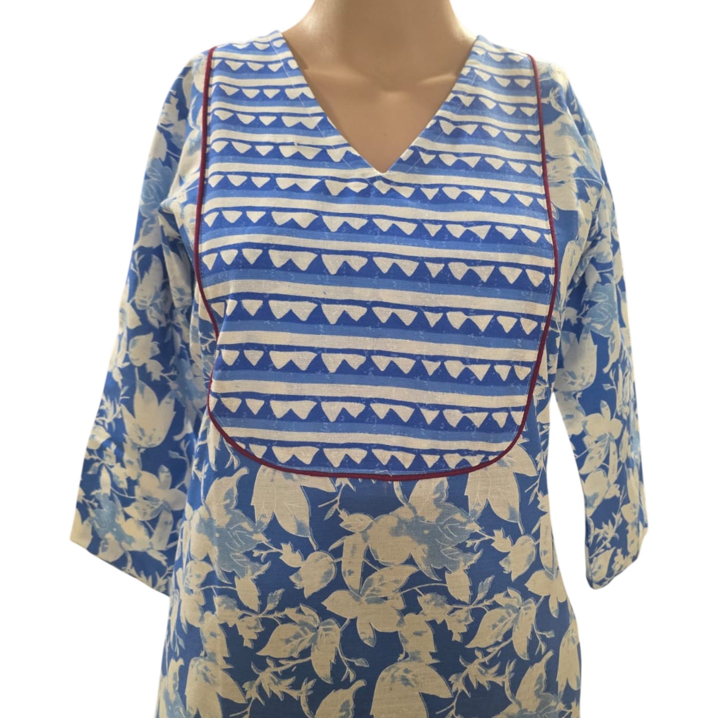 Sky Blue Cotton Kurti