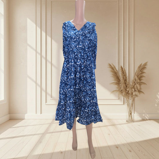 Indigo Floral Cotton One Piece