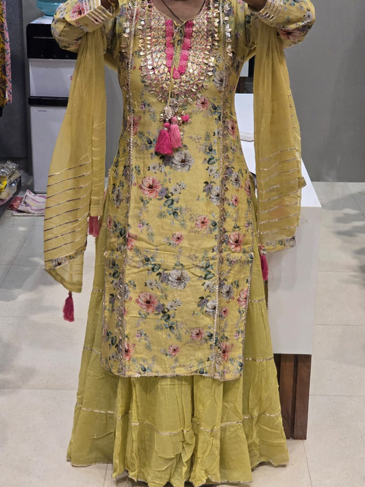 Muslin Silk Yellow Gown