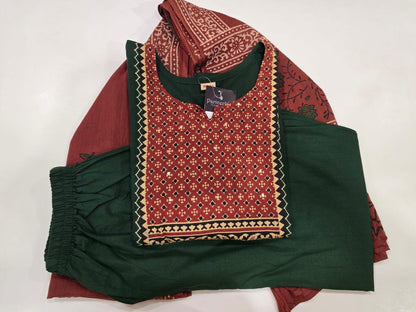 Green Gamthi Work Flex Cotton Full Suit