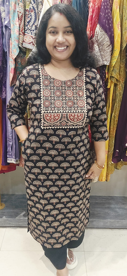 Black Cotton Kurti