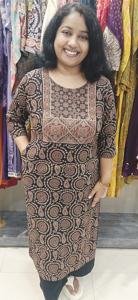 Black Cotton Kurti