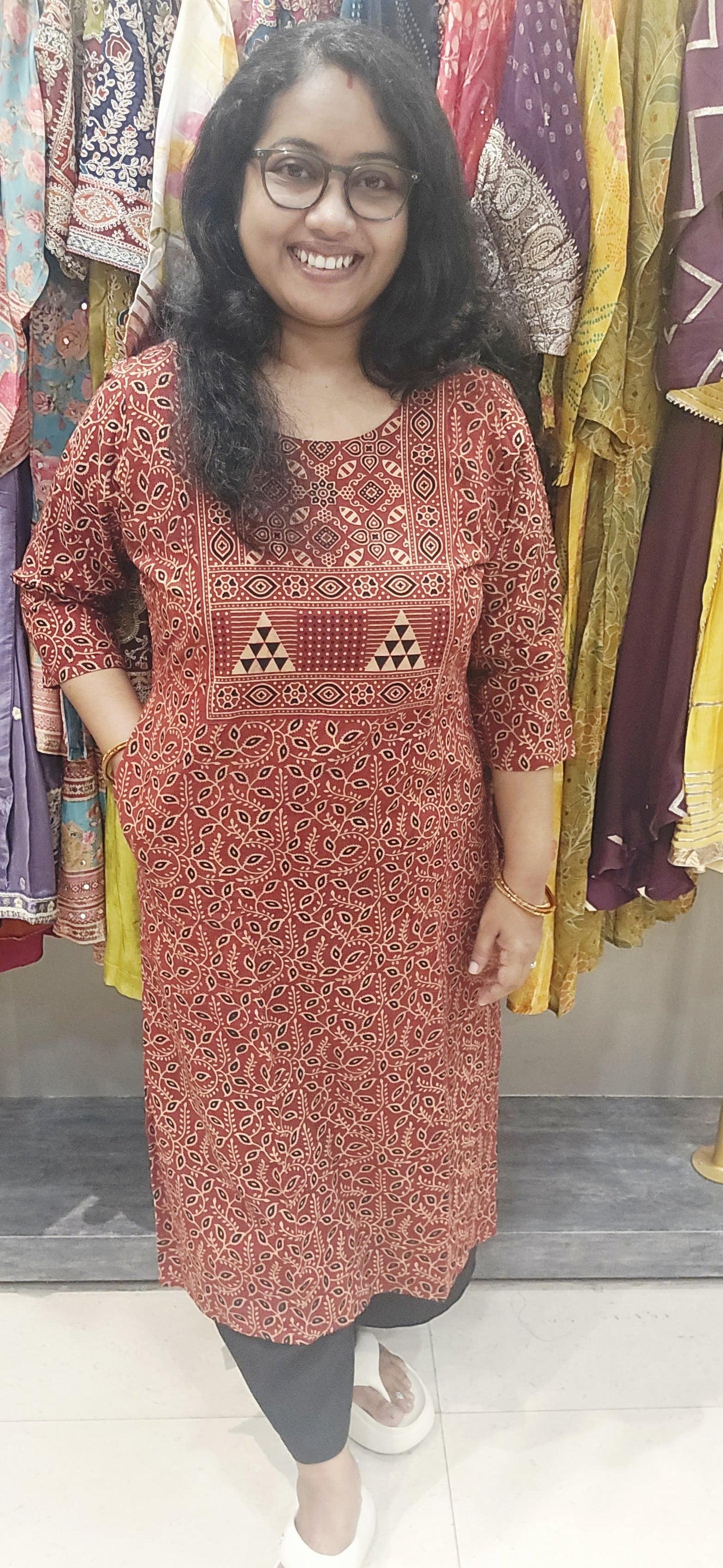 Rust Cotton Kurti