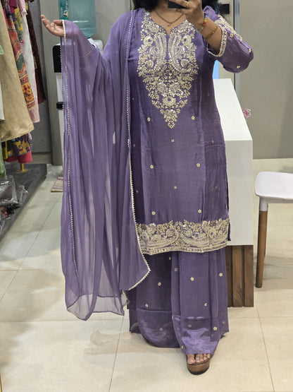 Lavender Gharara Set