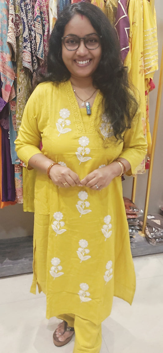 Yellow Kurti With Pant