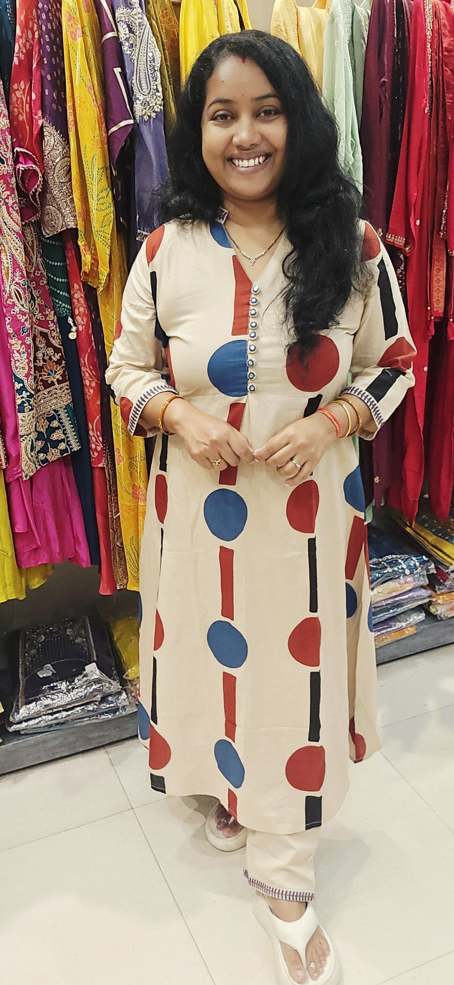 Beige Kurti With Pant
