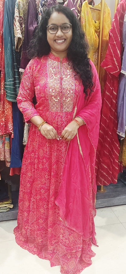 Bandhani Long Gown