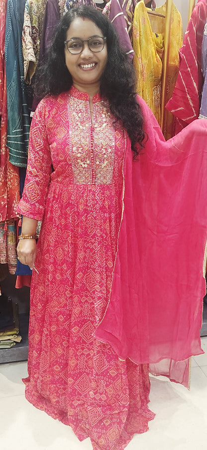 Bandhani Long Gown