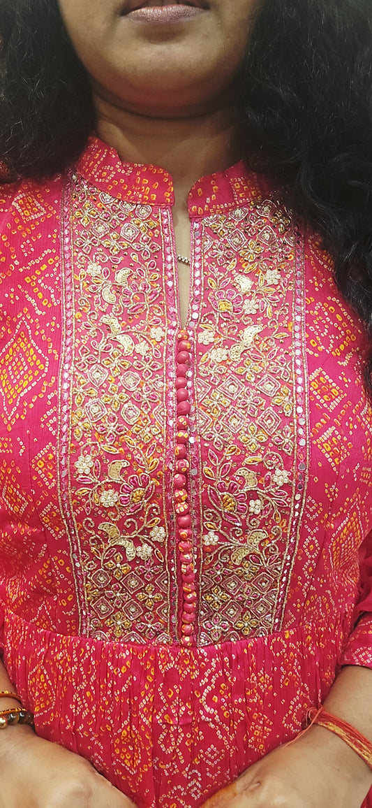Bandhani Long Gown