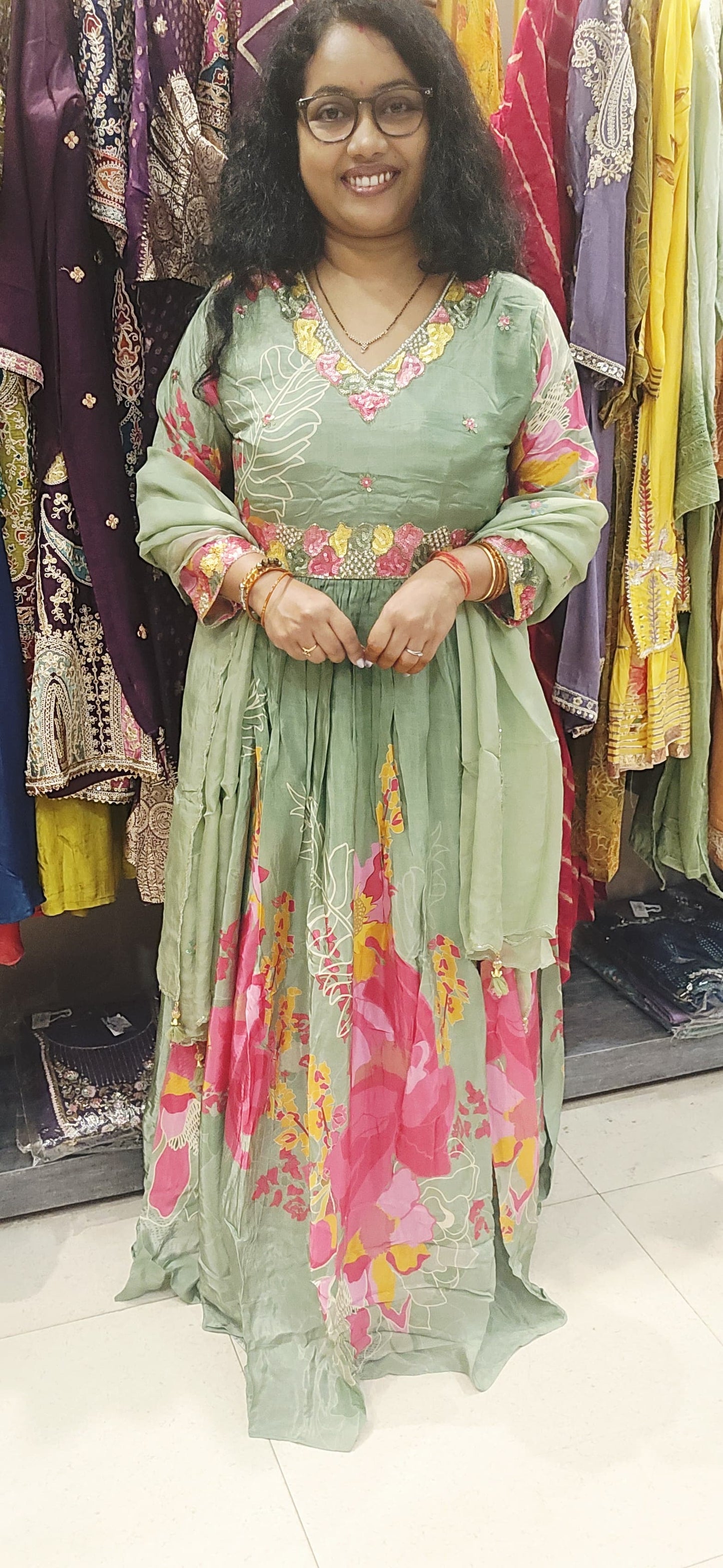 Crape Long Gown