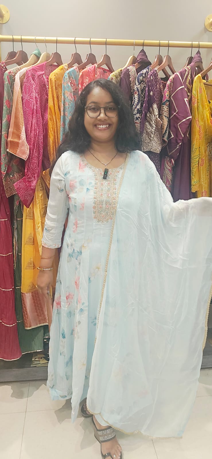 Light Blue Anarkali Suit