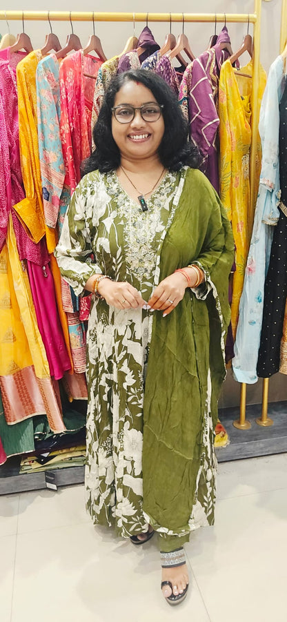 Green Anarkali Suit