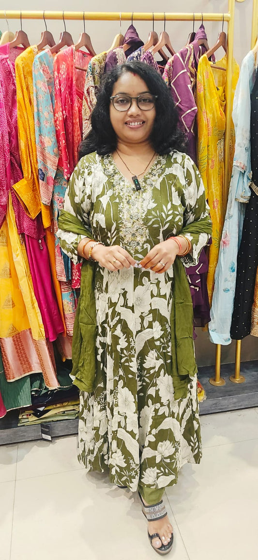 Green Anarkali Suit
