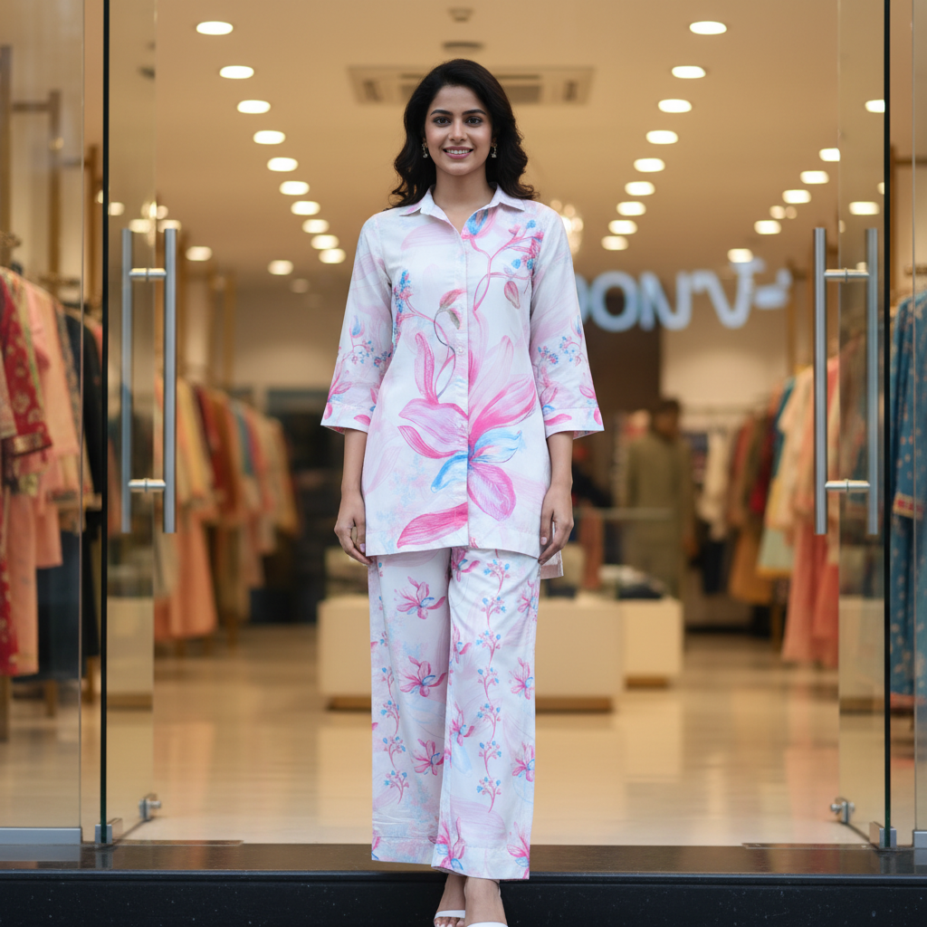 Pure Crape Co-ord Set