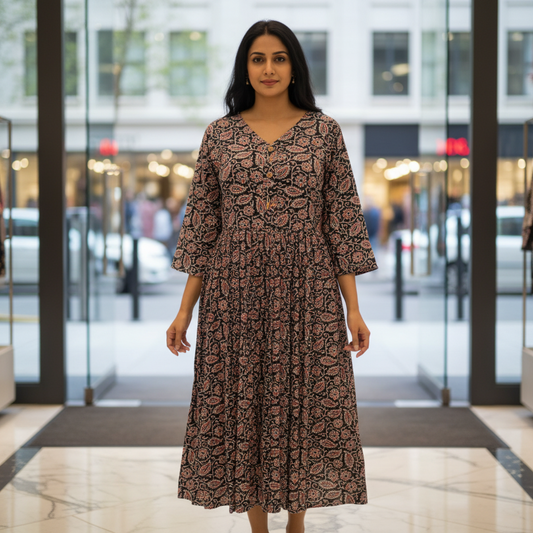 Ajrakh Cotton One Piece