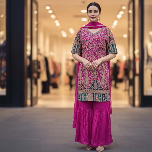 Pink Gharara Set