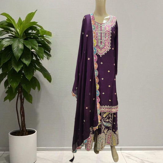 Wine Gharara Set