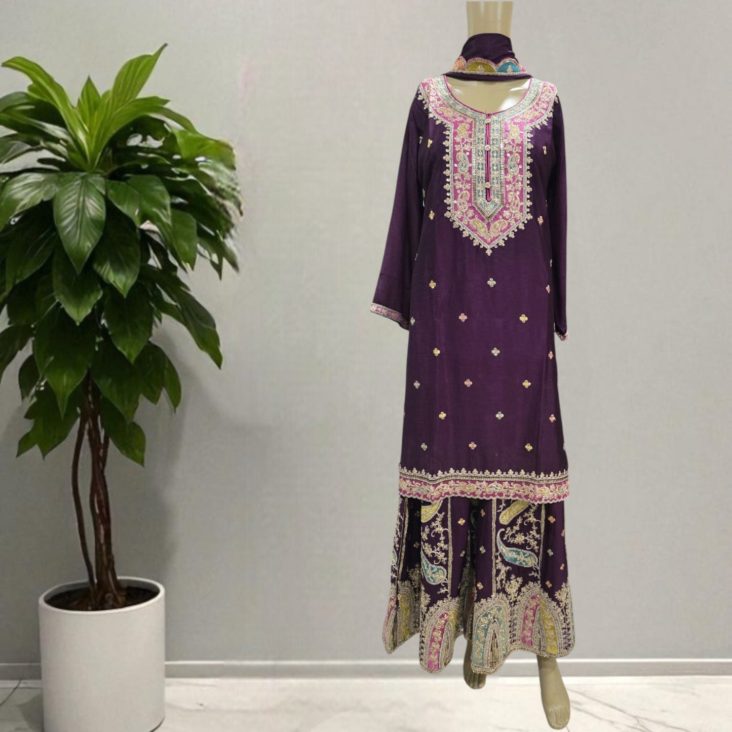 Wine Gharara Set