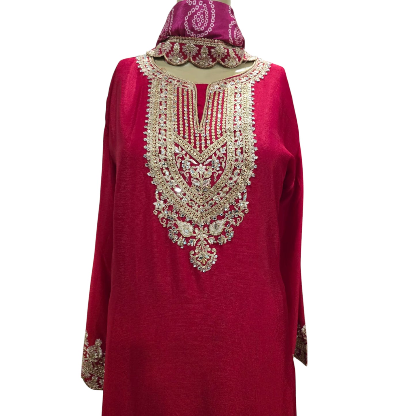 Red Gharara Set