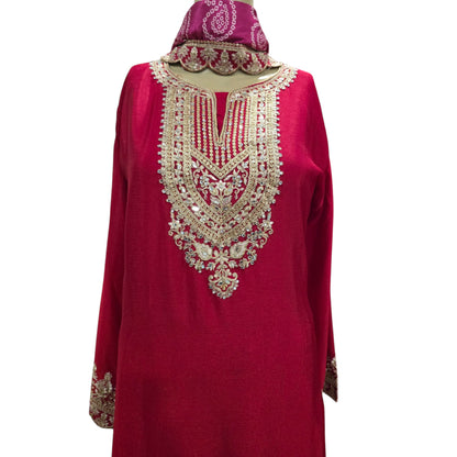 Red Gharara Set