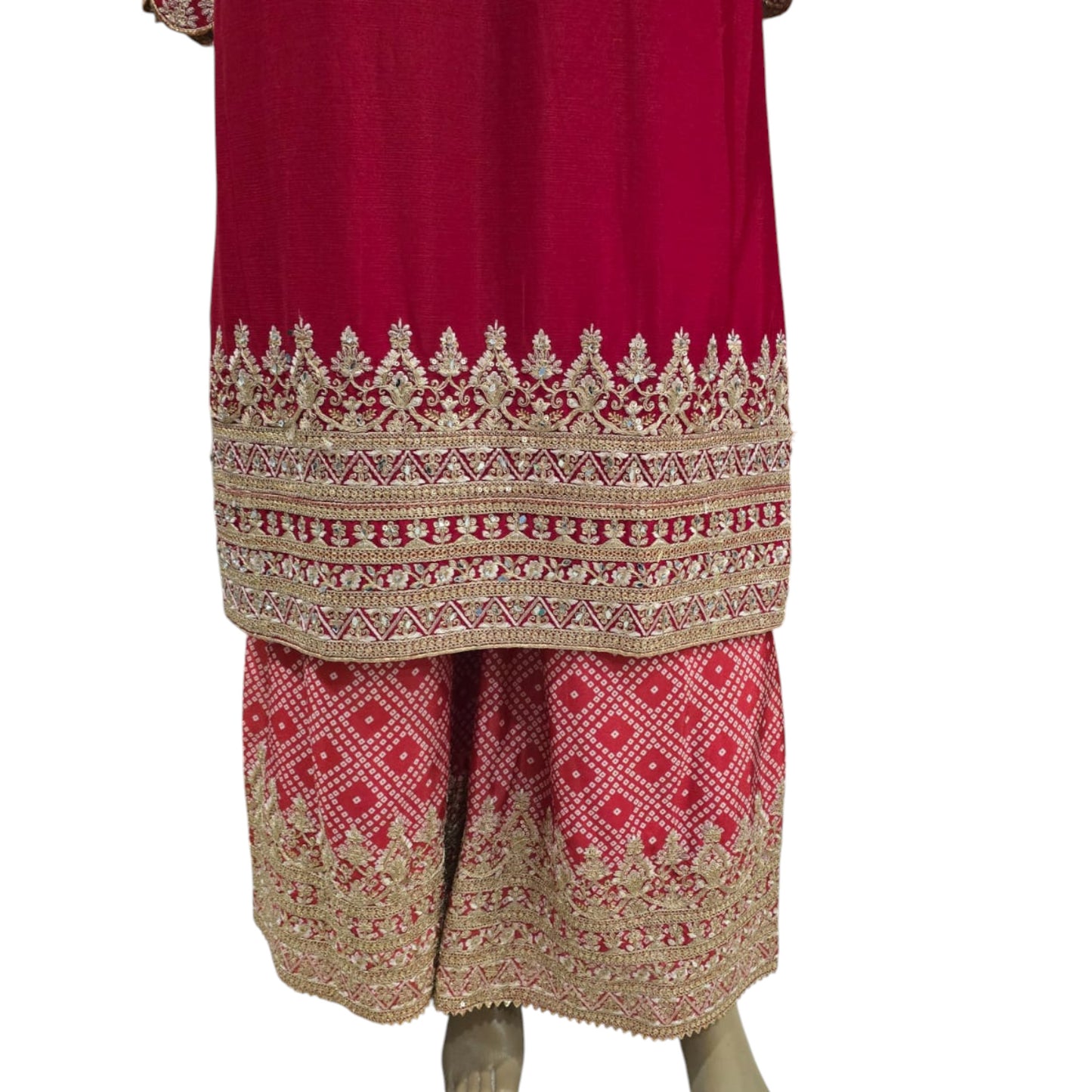 Red Gharara Set