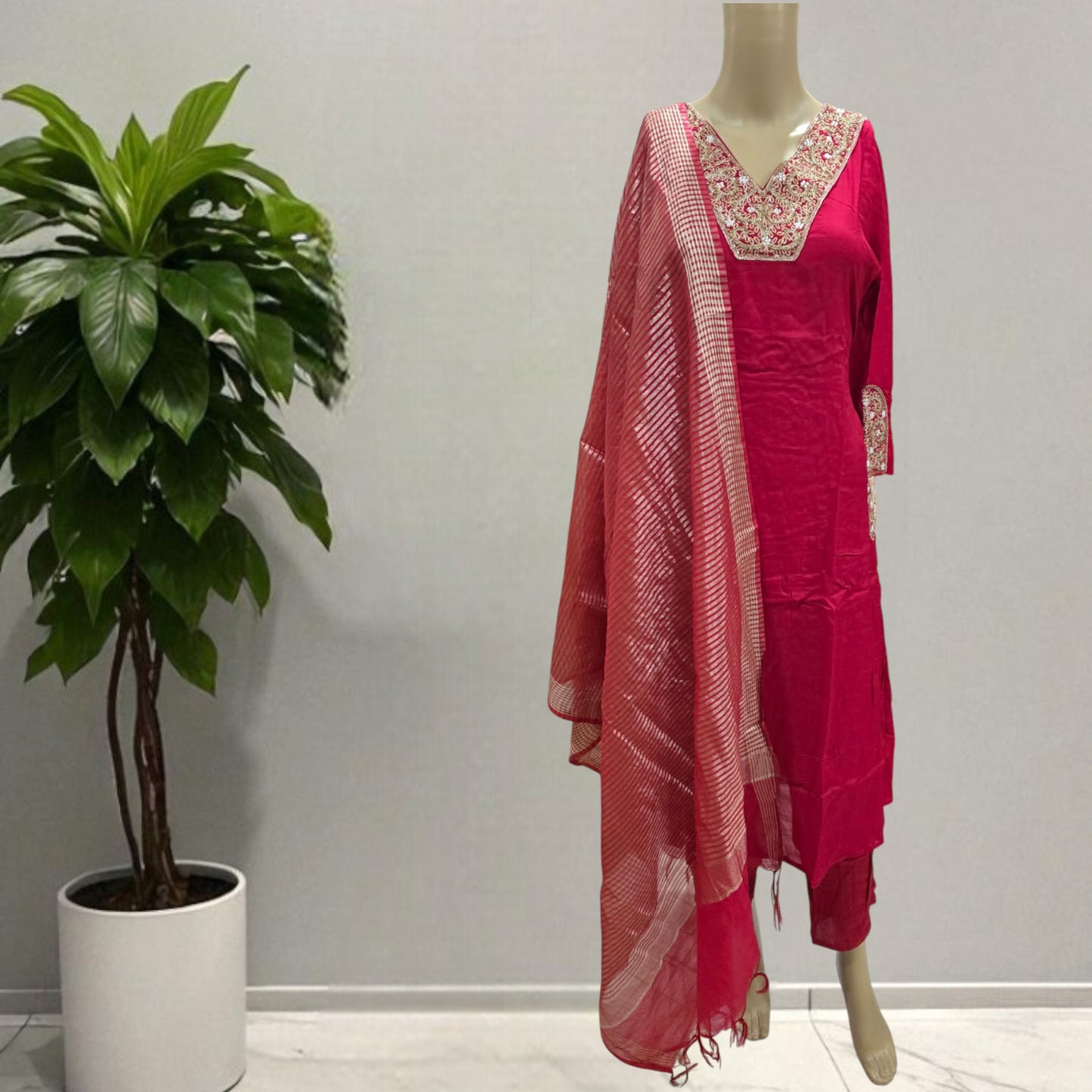 Mul Chanderi Full Suit