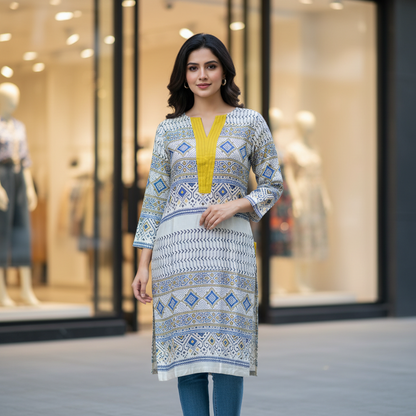 Mashru Ajrakh Kurti