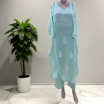 Mul Cotton Chikankari Full Suit