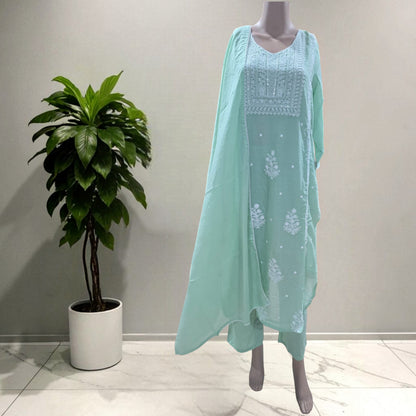 Mul Cotton Chikankari Full Suit
