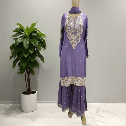 Lavender Gharara Set