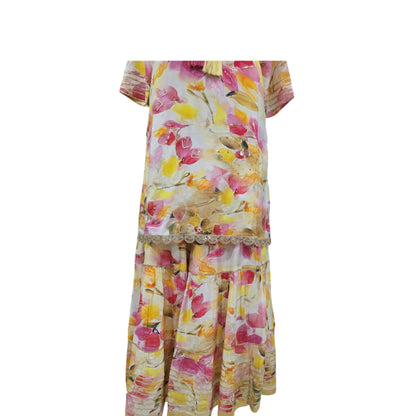Off White Cotton Sharara Set