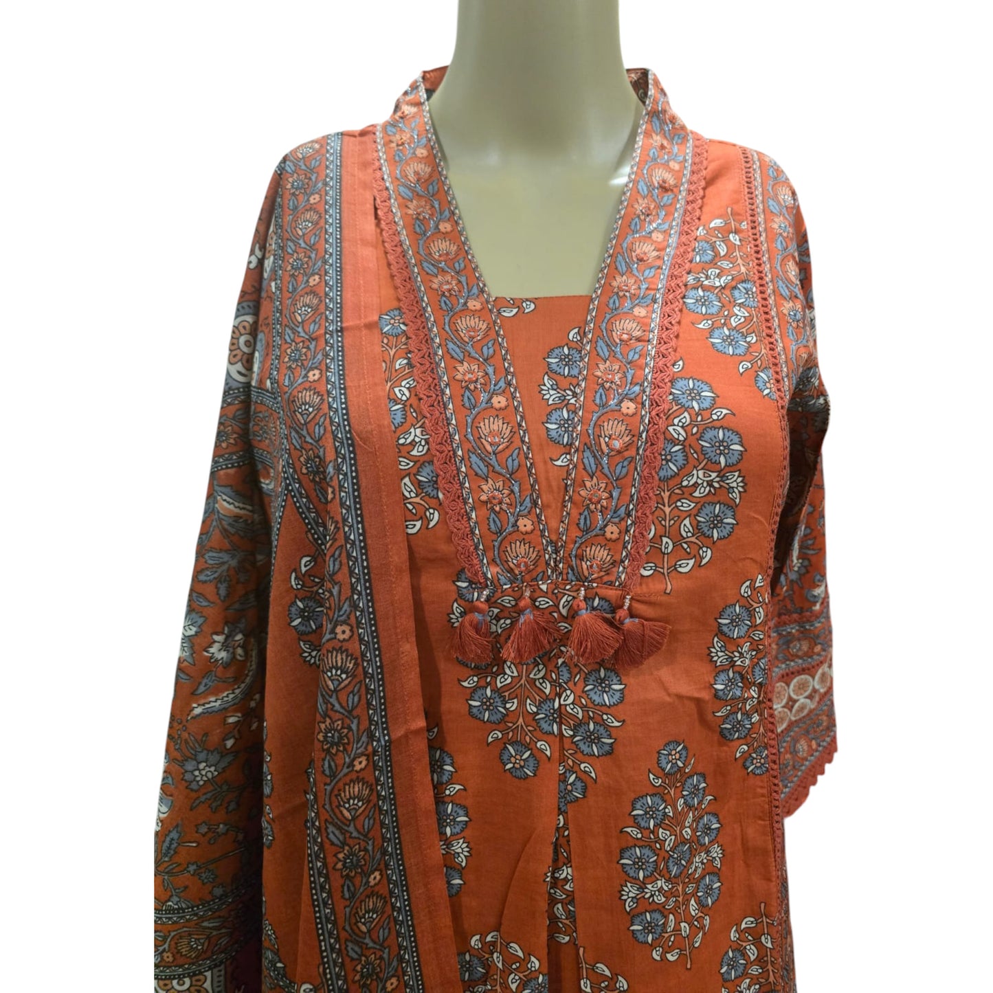 Orange Cotton Full Suit