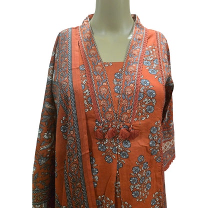 Orange Cotton Full Suit