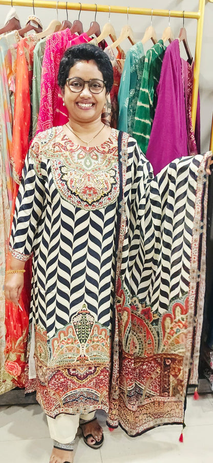 Natural Crepe Full Suit